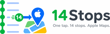 14 Stops - NaviBatch one tap Apple Maps route planner